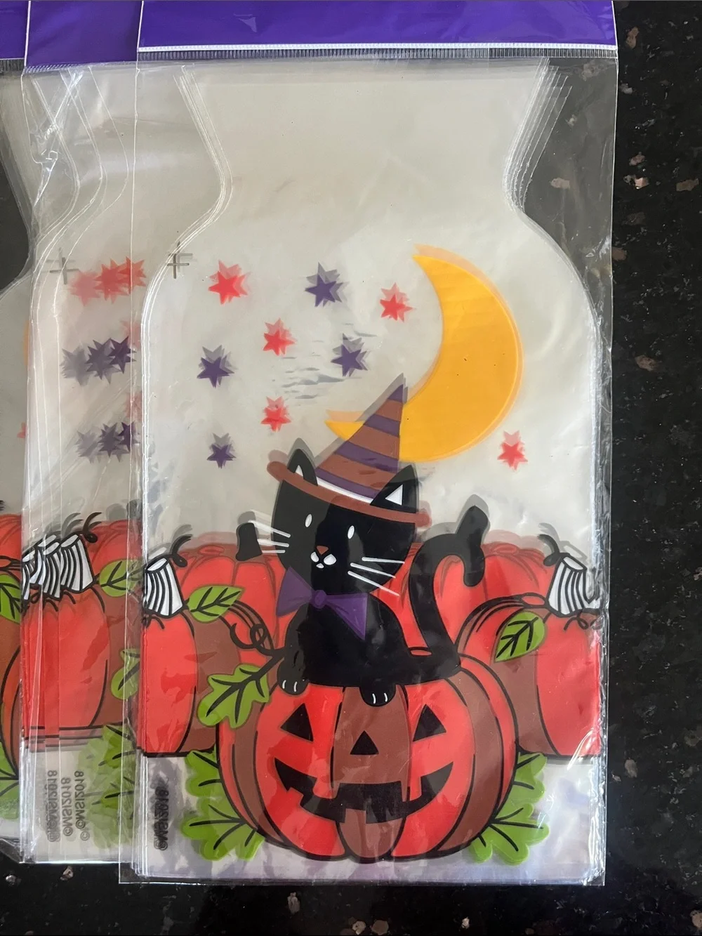 Halloween Treat Bags (100), Sticker (20) Sticker & Ribbon Bundle
